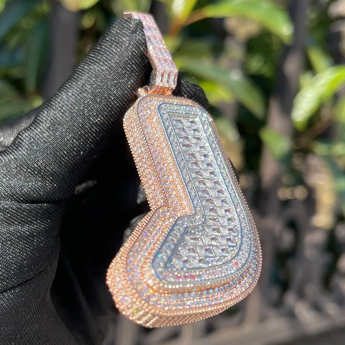 INITIAL Necklaces Lightning Iced Out Initial Custom Name Necklace Pendant