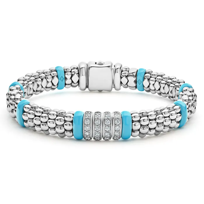 LAGOS Blue Caviar Four Station Diamond Caviar Bracelet 9mm Bracelets