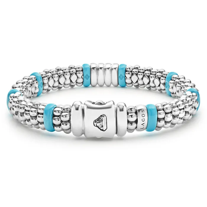 LAGOS Blue Caviar Four Station Diamond Caviar Bracelet 9mm Bracelets