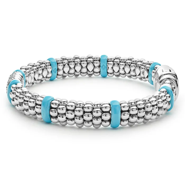 LAGOS Blue Caviar Four Station Diamond Caviar Bracelet 9mm Bracelets