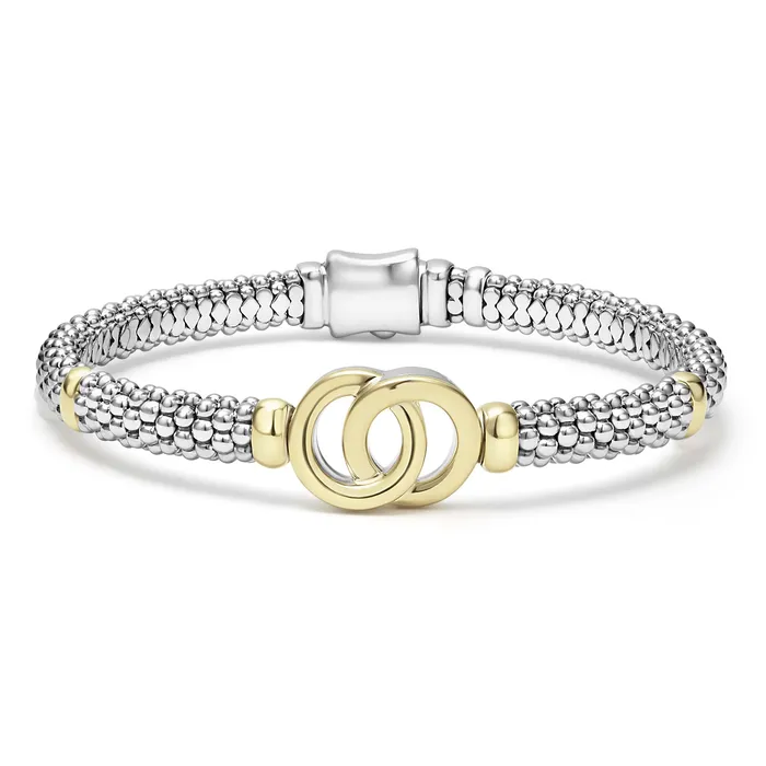 LAGOS Bracelets Signature Caviar TwoTone Interlocking Caviar Bracelet 6mm