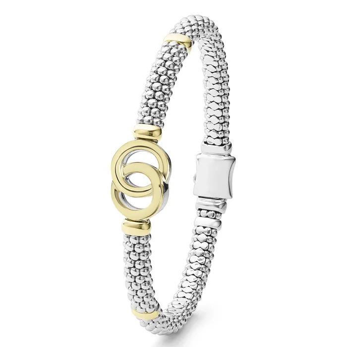 LAGOS Bracelets Signature Caviar TwoTone Interlocking Caviar Bracelet 6mm