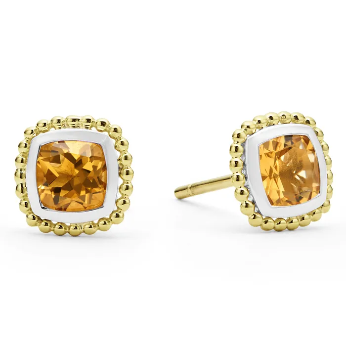 LAGOS Earrings Rittenhouse TwoTone Citrine Stud Earrings