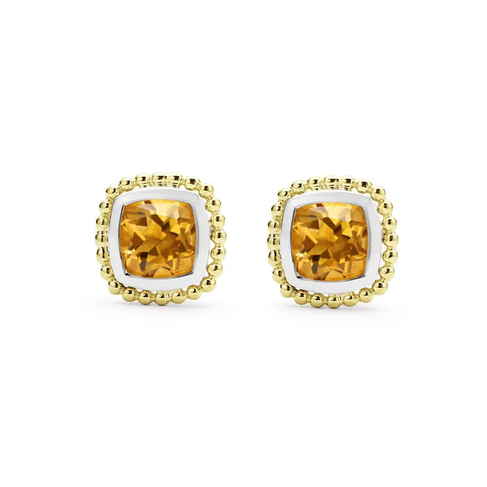 LAGOS Earrings Rittenhouse TwoTone Citrine Stud Earrings