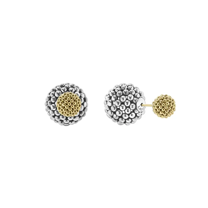 LAGOS Earrings Signature Caviar TwoTone Caviar FrontBack Earrings