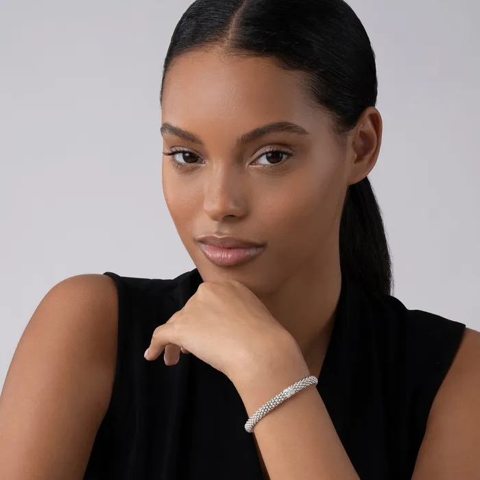 LAGOS Embrace Single Station X Silver Diamond Bracelet 6mm Bracelets