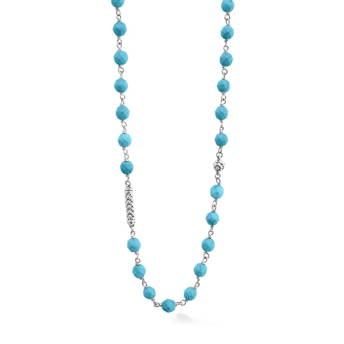 LAGOS Necklaces Caviar Icon Long Turquoise Beaded Necklace