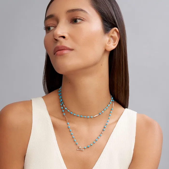 LAGOS Necklaces Caviar Icon Long Turquoise Beaded Necklace