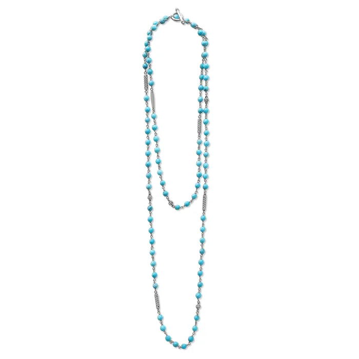 LAGOS Necklaces Caviar Icon Long Turquoise Beaded Necklace