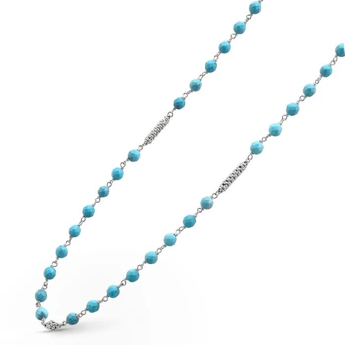 LAGOS Necklaces Caviar Icon Long Turquoise Beaded Necklace