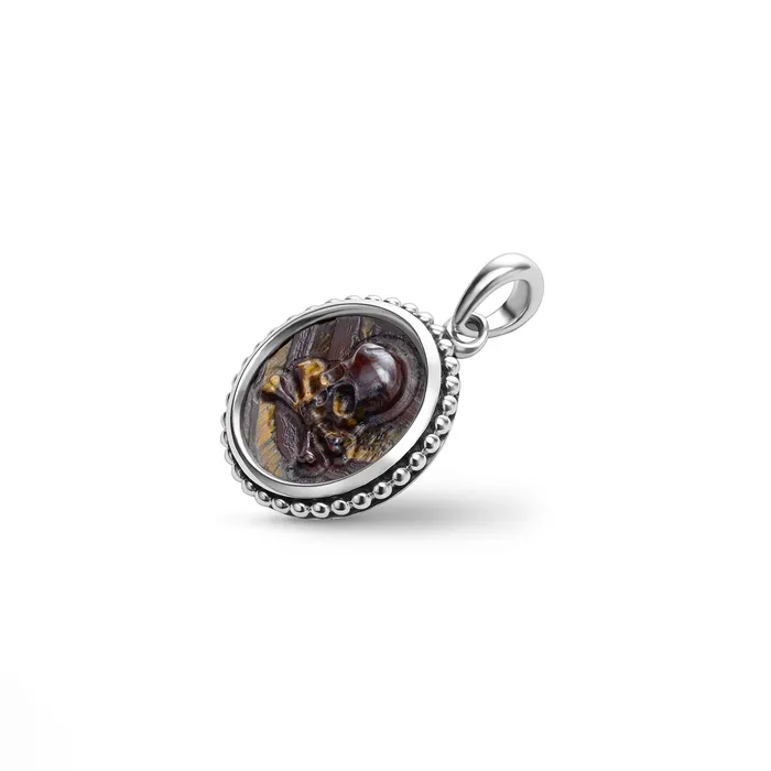 LAGOS Rings Anthem Small Tiger Iron Skull Crossbone Amulet