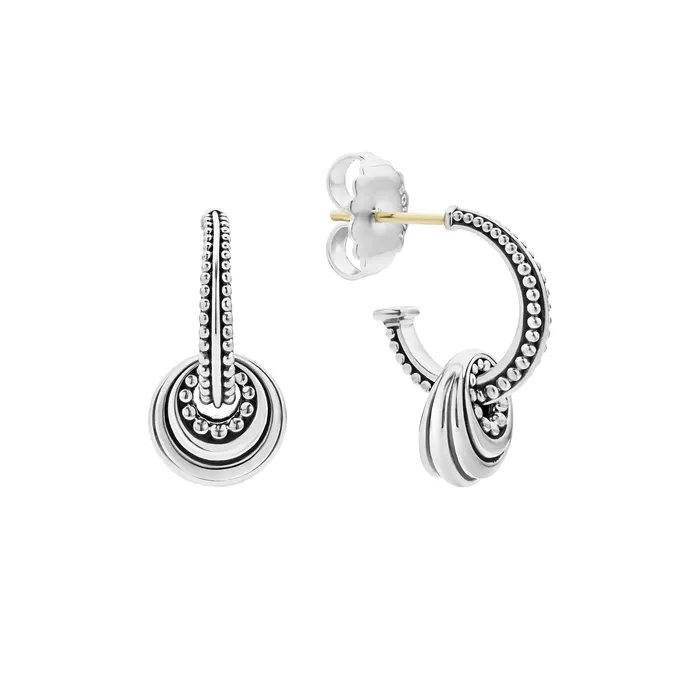 LAGOS Signature Caviar Fluted Disc Beaded Hoop Earrings Earrings
