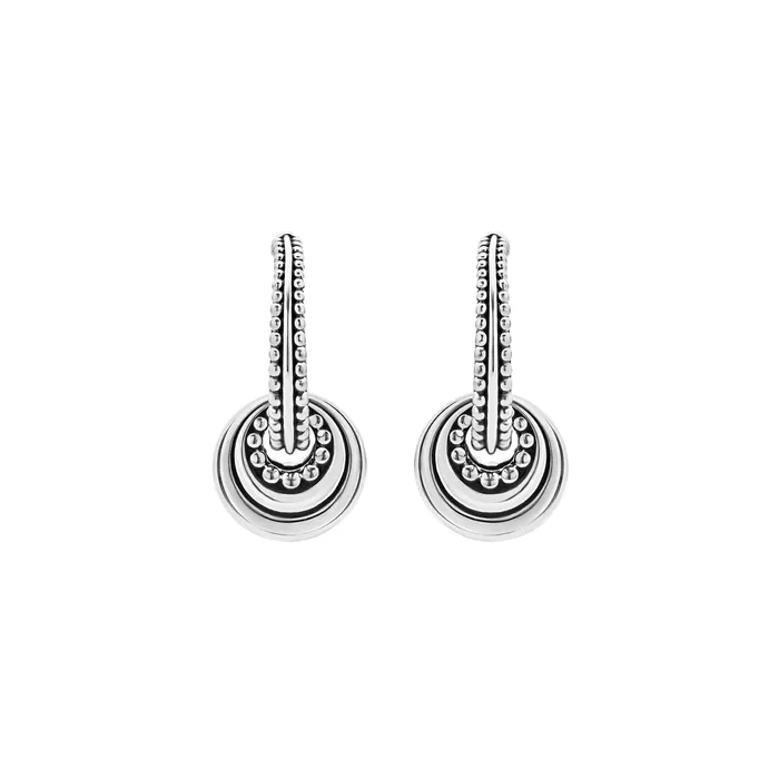 LAGOS Signature Caviar Fluted Disc Beaded Hoop Earrings Earrings