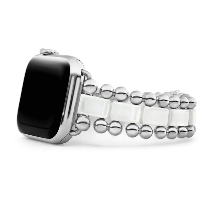 LAGOS Smart Caviar White Ceramic and Stainless Steel Watch Bracelet3845mm Bracelets