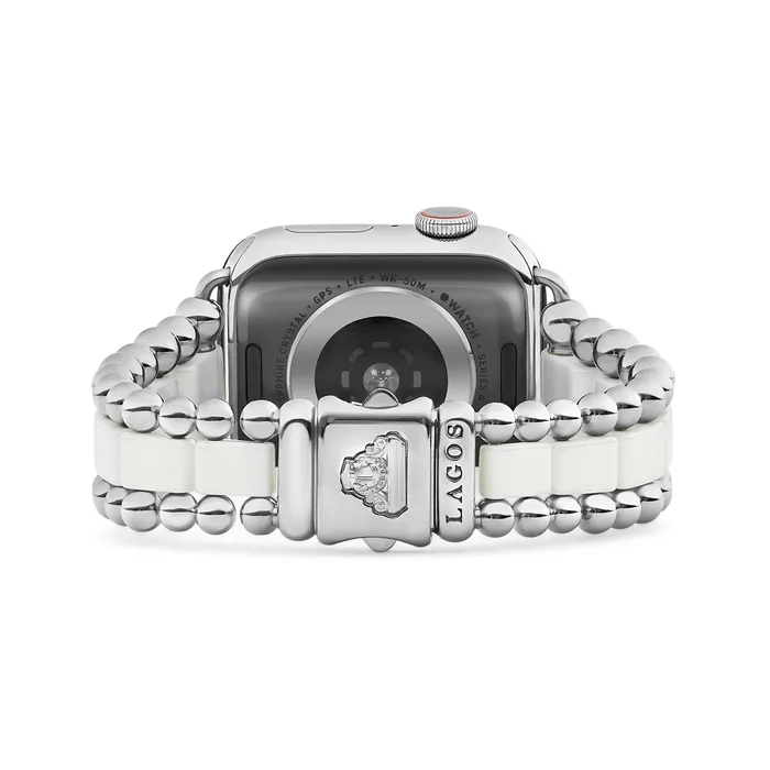 LAGOS Smart Caviar White Ceramic and Stainless Steel Watch Bracelet3845mm Bracelets