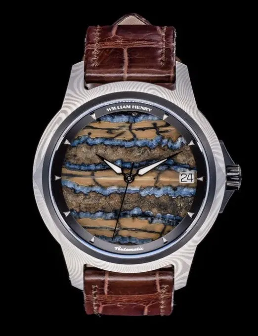 Legacy Mammoth Handforged damascus wristwatch with fossil Woolly Mammoth dial WILLIAM HENRY LLC Necklaces Legacy Mammoth Handforged damascus wristwatch with fossil Woolly Mammoth dial WILLIAM HENRY LLC Necklaces