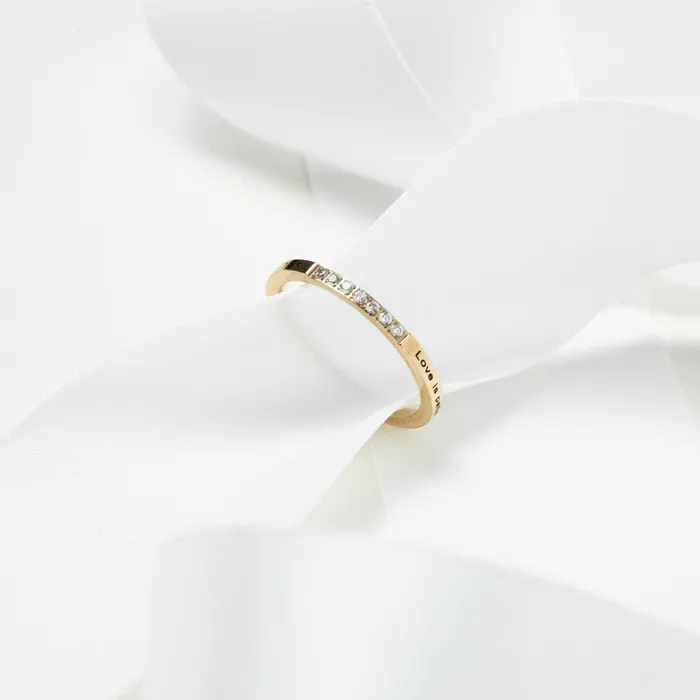 Love is Patient Thin Diamond CZ Ring Forever Truth Rings