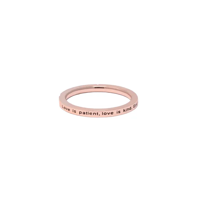 Love is Patient Thin Diamond CZ Ring Forever Truth Rings