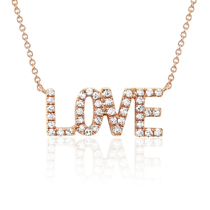 Mini Diamond LOVE Necklace EF COLLECTION Necklaces