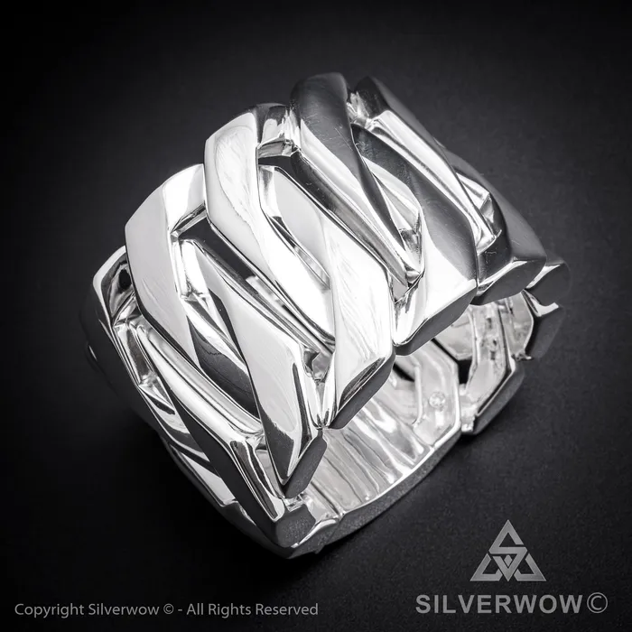 Monster Huge Mens Silver Bracelet x 60mm Wide silverwow Bracelets
