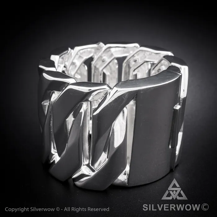 Monster Huge Mens Silver Bracelet x 60mm Wide silverwow Bracelets