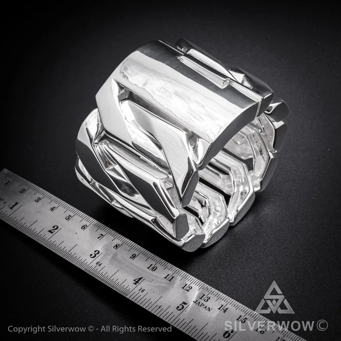 Monster Huge Mens Silver Bracelet x 60mm Wide silverwow Bracelets
