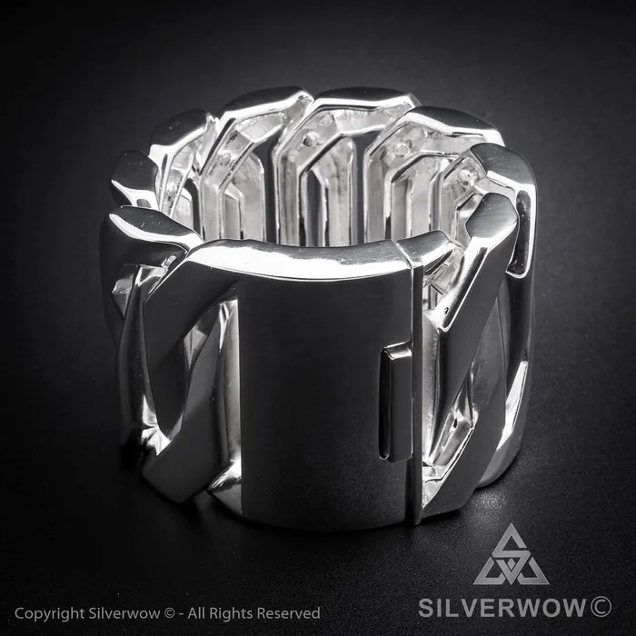 Monster Huge Mens Silver Bracelet x 60mm Wide silverwow Bracelets