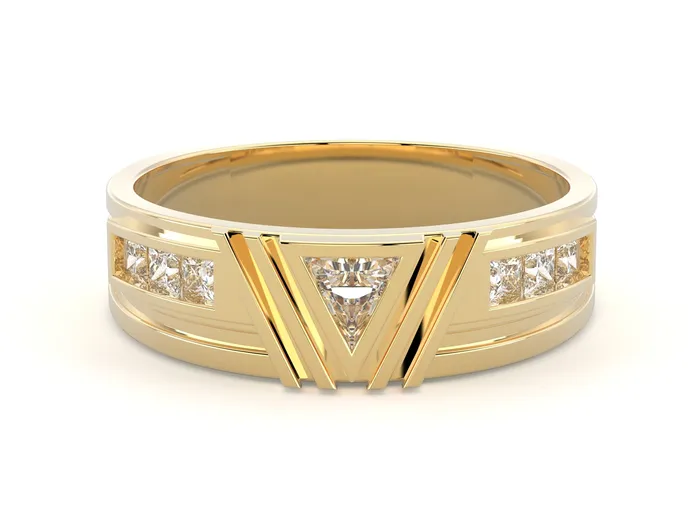 Monty Mens Moissanite Triangle Cut Wedding Ring Sapheena Jewelry Rings
