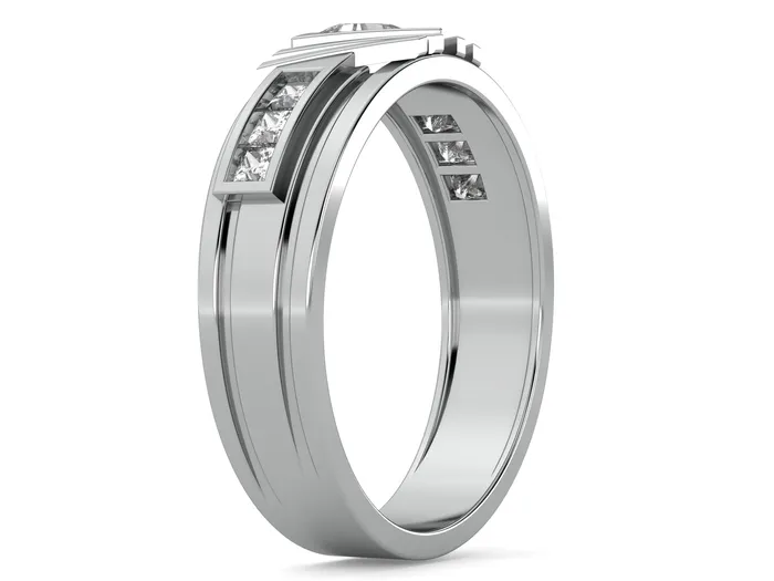 Monty Mens Moissanite Triangle Cut Wedding Ring Sapheena Jewelry Rings