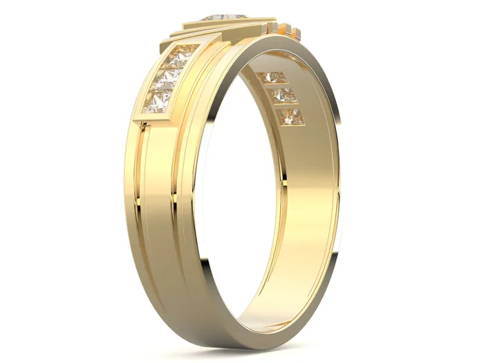 Monty Mens Moissanite Triangle Cut Wedding Ring Sapheena Jewelry Rings