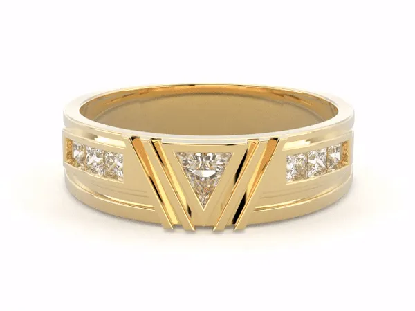 Monty Mens Moissanite Triangle Cut Wedding Ring Sapheena Jewelry Rings