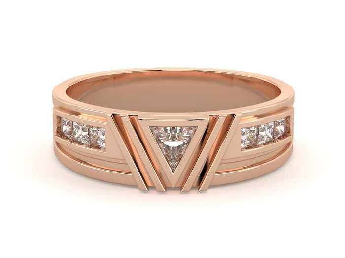 Monty Mens Moissanite Triangle Cut Wedding Ring Sapheena Jewelry Rings