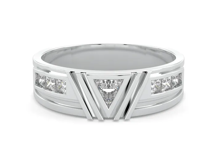 Monty Mens Moissanite Triangle Cut Wedding Ring Sapheena Jewelry Rings