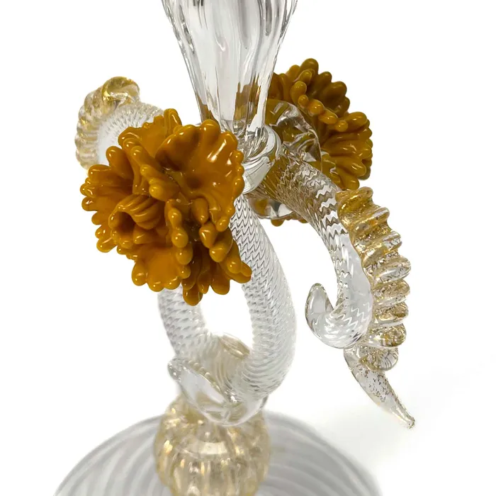 MuranoVItrum Clear Blown Glass Goblet Murano Glass Earrings
