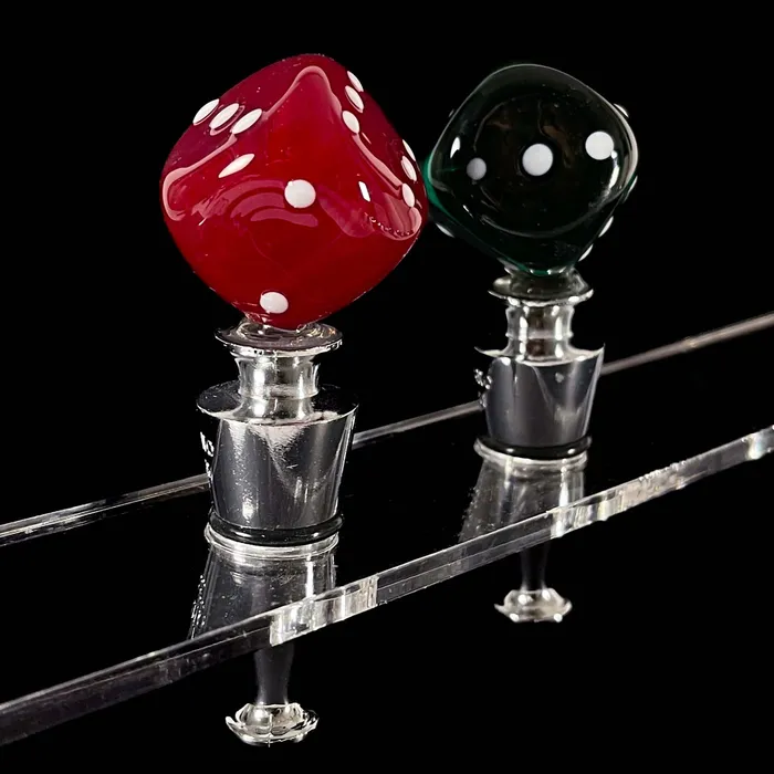 MuranoVitrum Dice Bottle Stopper Murano Glass Earrings