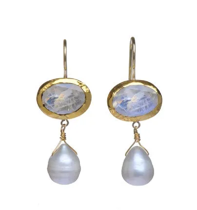 Nava Zahavi Earrings Nava Zahavi Memories Moonstone and Pearl Earrings