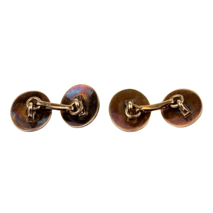 Necklaces Bell Bird Antiques Turn of the century diamond and sapphire cufflinks