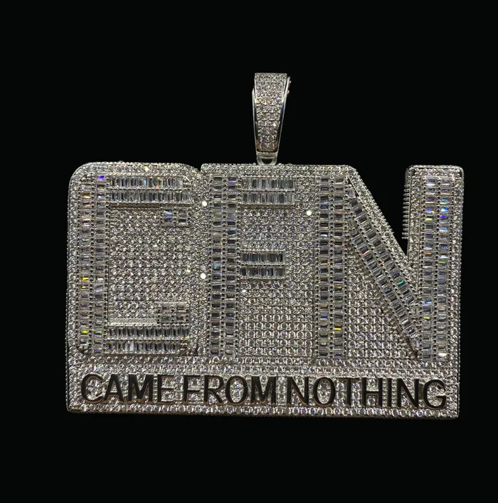 Necklaces Came From Nothing CFN Came From Nothing Iced Out Letter Diamond Pendant Necklace Necklaces Came From Nothing CFN Came From Nothing Iced Out Letter Diamond Pendant Necklace