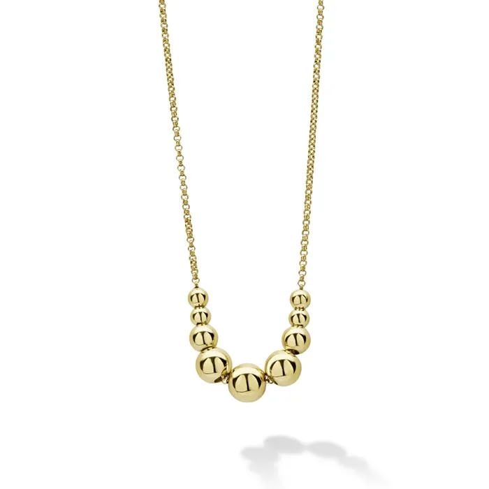 Necklaces Caviar Gold 18K Gold Graduated Bead Necklace LAGOS