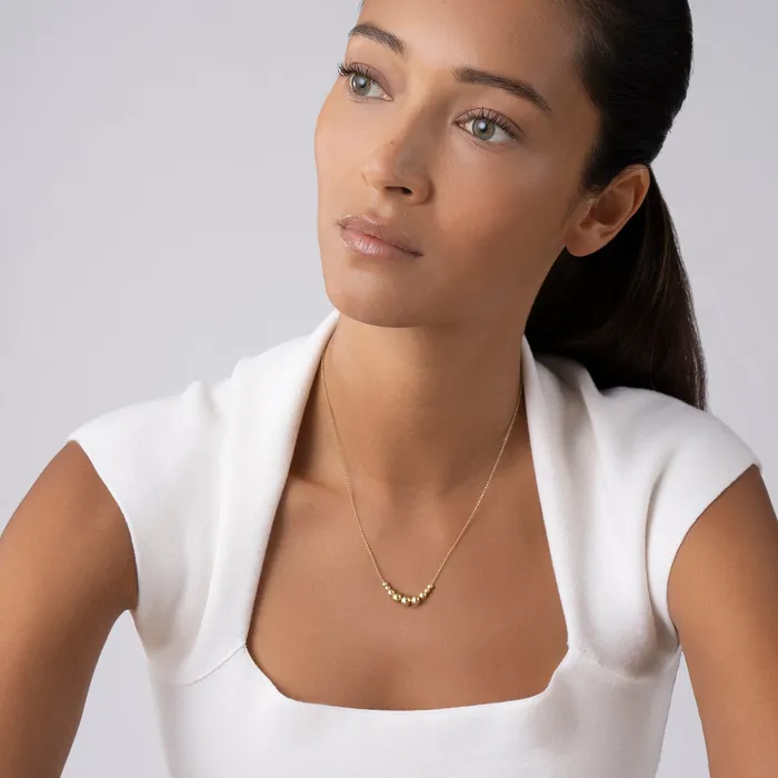 Necklaces Caviar Gold 18K Gold Graduated Bead Necklace LAGOS