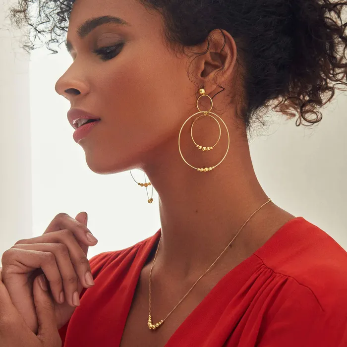 Necklaces Caviar Gold 18K Gold Graduated Bead Necklace LAGOS