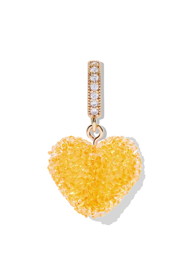 Necklaces Crystal Haze Jewelry EU Jelly Heart Pave Connector Sunshine Orange