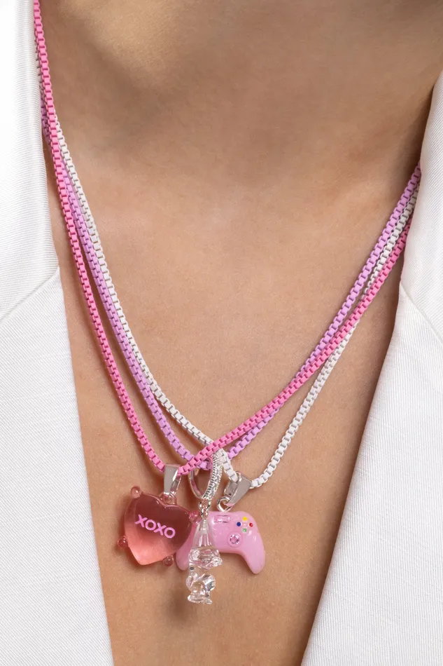 Necklaces Crystal Haze Jewelry Plastalina chain Candy Pink