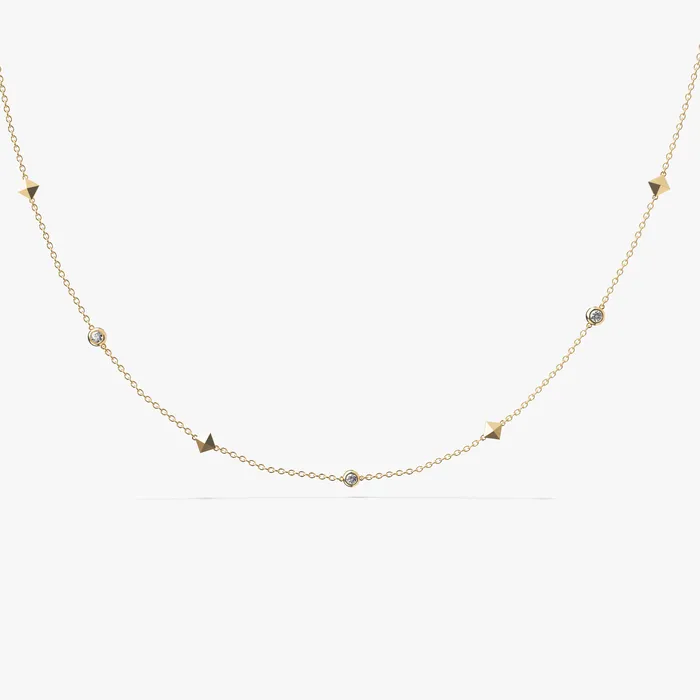 Necklaces David Yurman PETITE MODERN RENAISS STATION NECKLACE DI 18K
