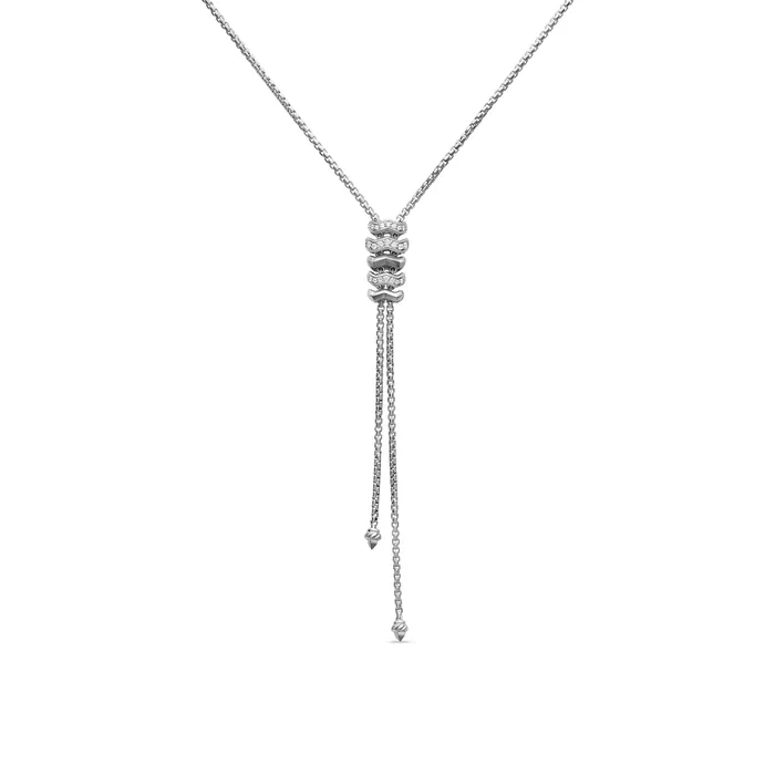 Necklaces David Yurman Zig Zag Stax Y Necklace in Sterling Silver with Diamonds Necklaces David Yurman Zig Zag Stax Y Necklace in Sterling Silver with Diamonds