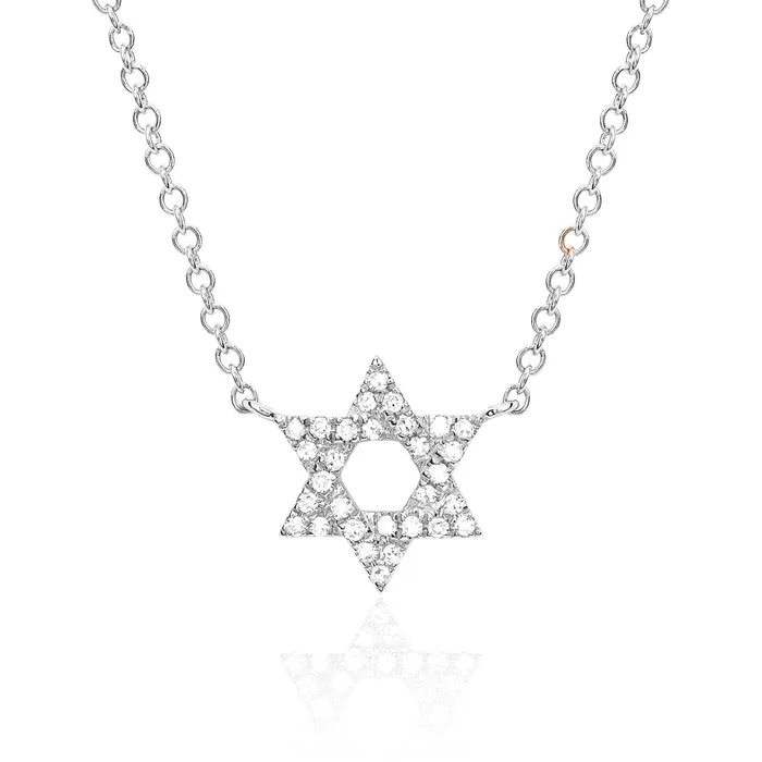 Necklaces EF COLLECTION Diamond Star of David Necklace