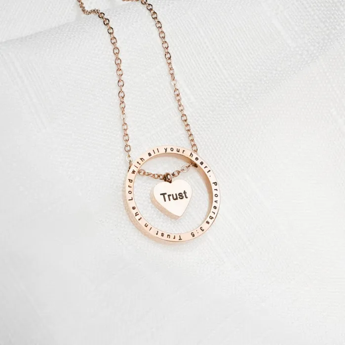 Necklaces Forever Truth Trust Floating Heart Necklace