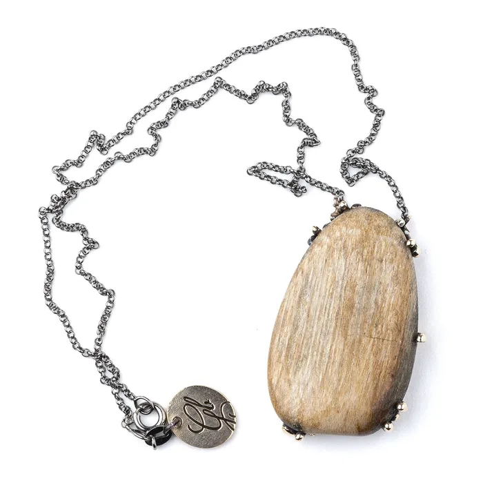 Necklaces Fossil Wood aka Petrified Wood Necklace One of a Kind Giardinoblu