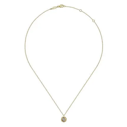 Necklaces GABRIEL CO 14K Yellow Gold Bujukan Heart Pendant Necklace with Diamonds Necklaces GABRIEL CO 14K Yellow Gold Bujukan Heart Pendant Necklace with Diamonds