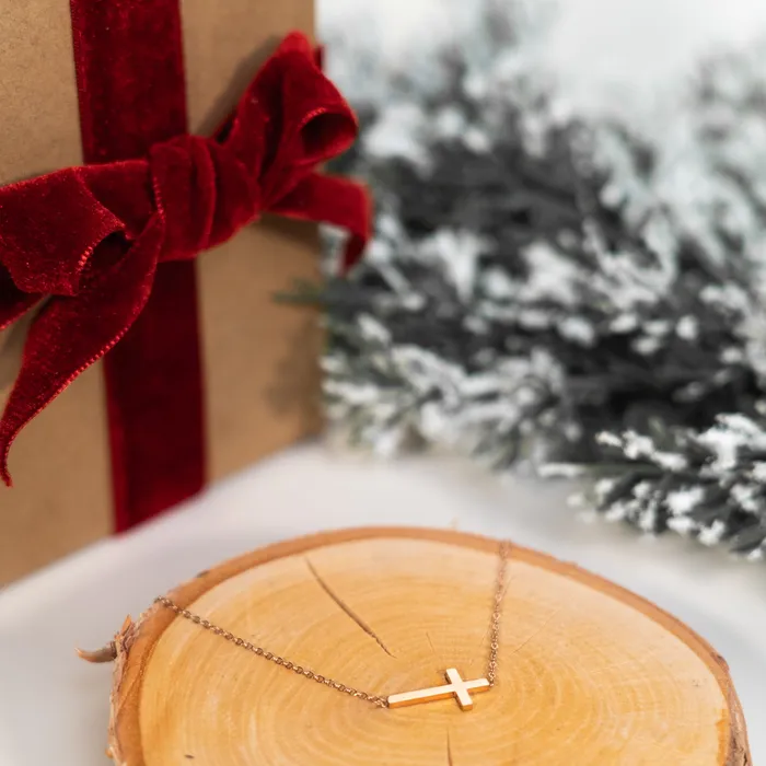 Necklaces Horizontal Cross Necklace Forever Truth